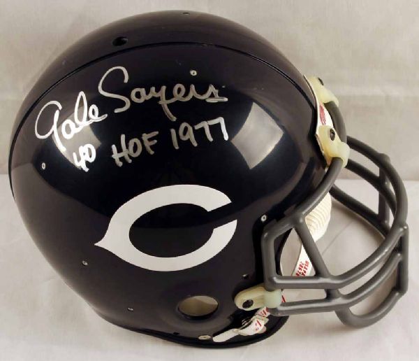 Gale Sayers Signed Chicago Bears Full Sized Helmet w/"#40, HOF 1977" Insc. (JSA)