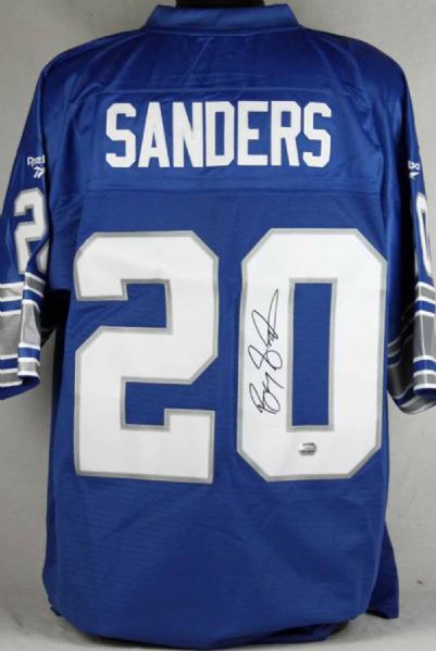 Barry Sanders Signed Detroit Lions Pro Model Jersey (Mtd Memories)