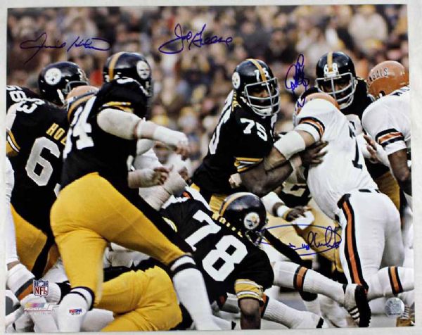 Steel Curtain Defense Impressive Signed 16x20 Color Photo w/Greene, Holmes, White & Greenwood (PSA/DNA)