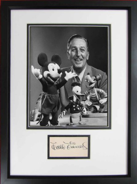 Walt Disney Exceptional Fountain Pen Autograph in Custom Framed Display (JSA)