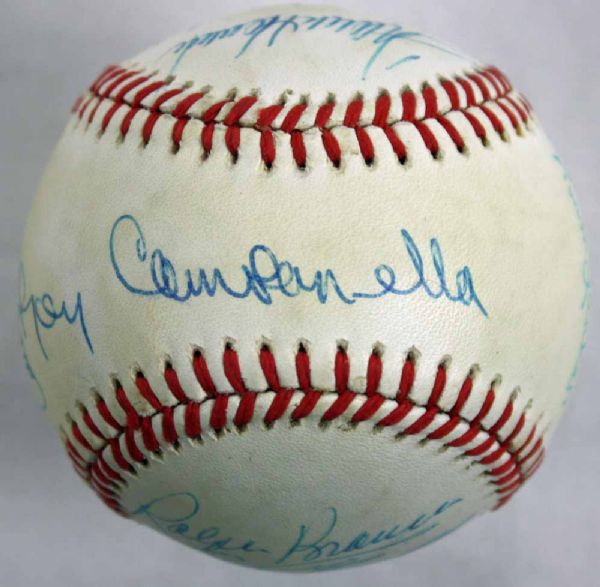 Dodger Greats Signed ONL Baseball w/Drysdale, Erskine, Furillo, etc.