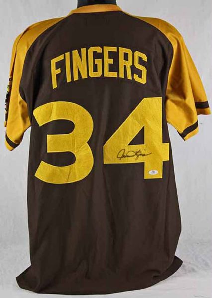 Rollie Fingers Signed Mitchell & Ness 1978 SD Padres Throwback Model Jersey