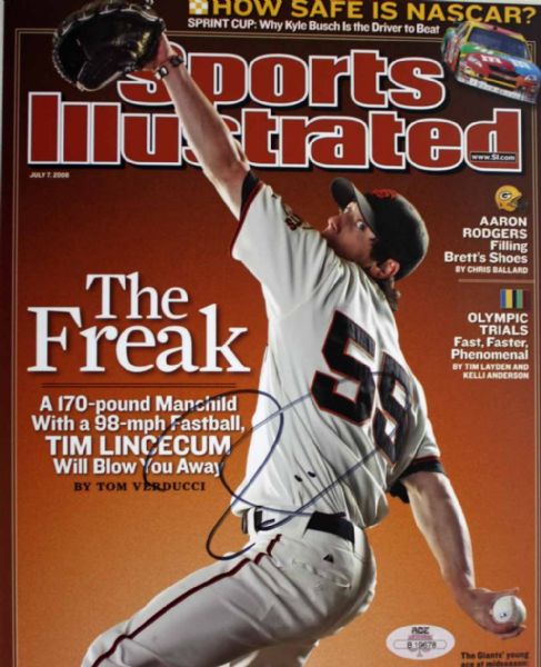 Tim Lincecum Signed July 2008 Sports Illustrated