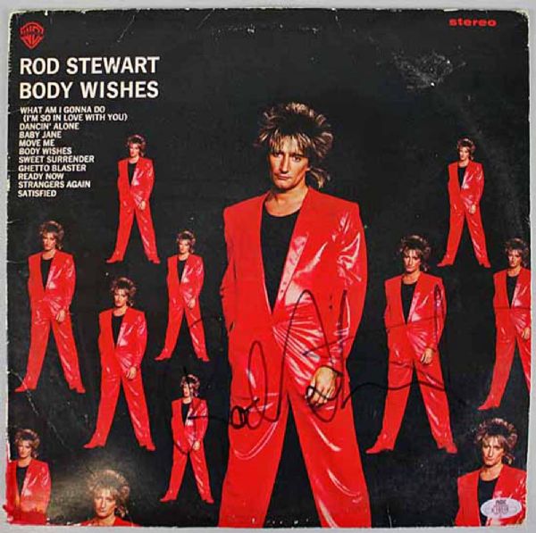 Rod Stewart Signed Record Album: "Body Wishes"