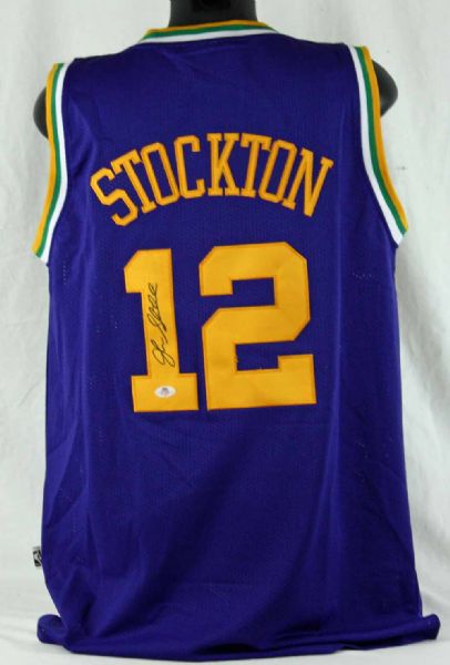 John Stockton Signed Utah Jazz Throwback Model Jersey