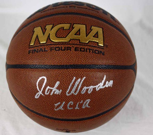 John Wooden Signed NCAA Composite Model Basketball