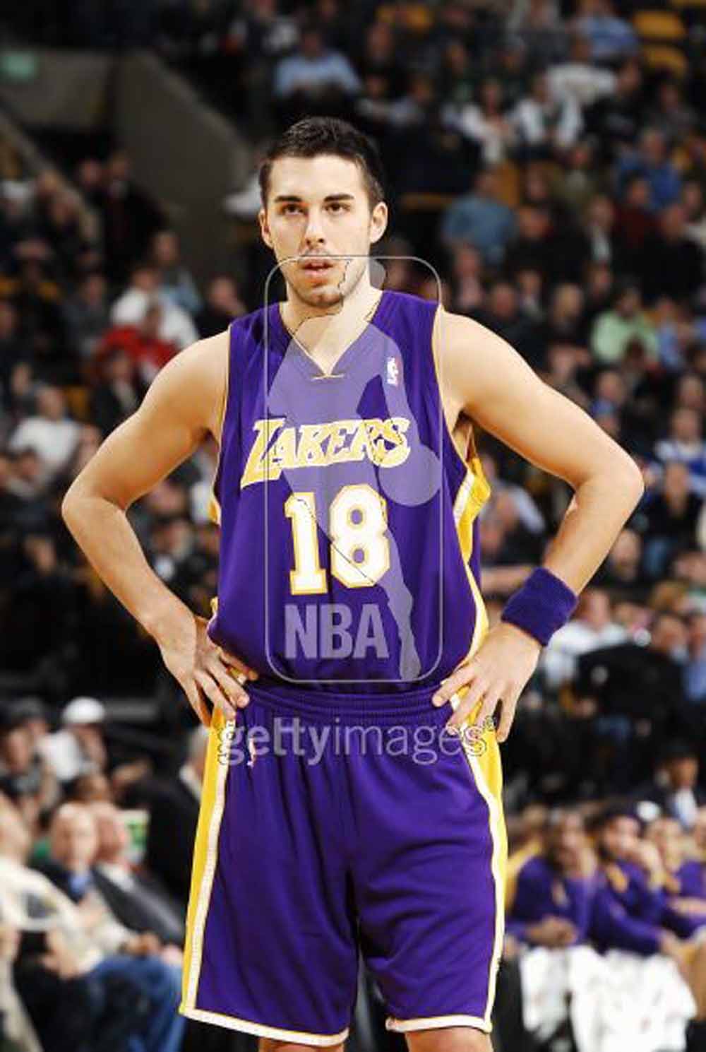 Lot Detail - 2005-2006 Sasha Vujacic LA Lakers Game-Used Alternate Jersey