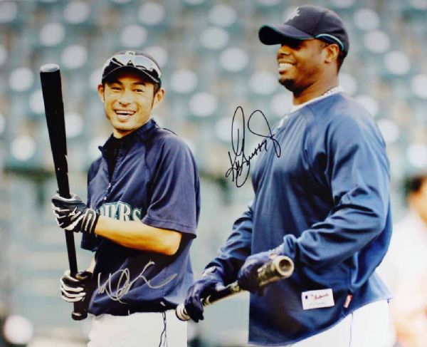 Ichiro Suzuki & Ken Griffey Jr. Signed 16" x 20" Color Photo