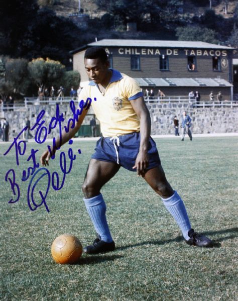 Pele Rare Signed & Inscribed 11" x 14" Color Photo