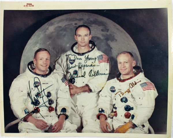 Apollo 11: Crew Signed Official NASA 8" x 10" Color Photograph Inscribed to Former Chicago Cubs Player Don Young! (JSA)