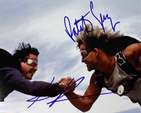 Point Break: Patrick Swayze & Keanu Reeves Signed 8" x 10" Color Photo