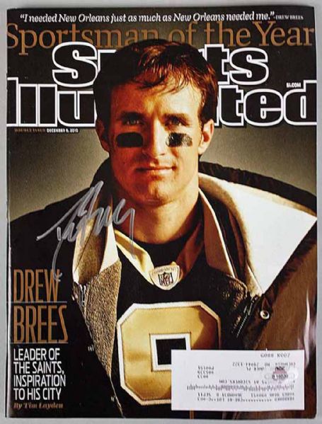 Drew Brees Signed December 2010 Sports Illustrated