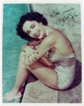 Elizabeth Taylor Superb In-Person Signed 8" x 10" Color Vintage Posed Photo (PSA/DNA)