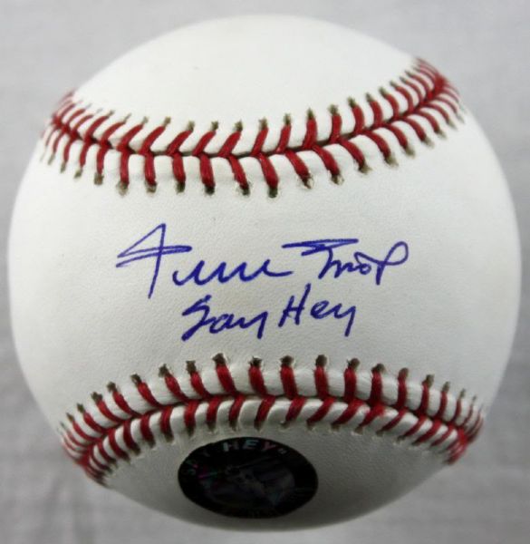 Willie Mays Signed OML Baseball with "Say Hey" Inscription (Mays Holo & JSA)