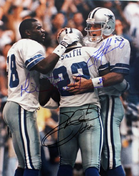 Dallas Cowboy Legends: Aikman, Emmitt & Irvin Signed 11" x 14" Color Photo