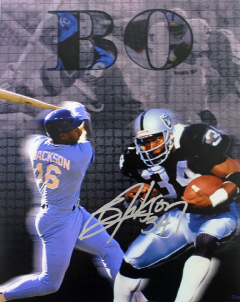 Bo Jackson Signed Raiders/Royals Commemorative 11" x 14" Color Photo