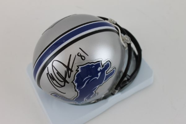 Calvin Johnson Signed Lions Mini Helmet