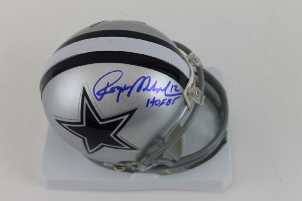 Roger Staubach Signed Cowboys Mini Helmet