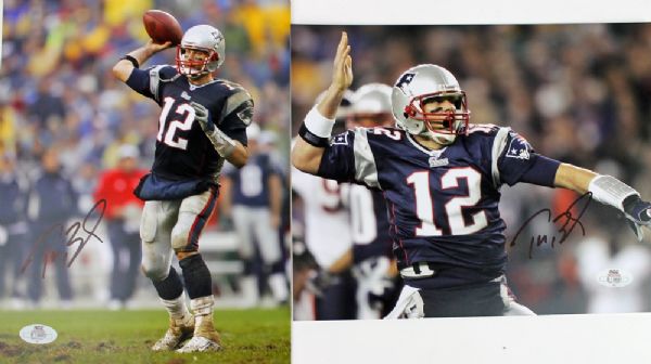 Tom Brady: Lot of two (2) Signed 8" x 10" Color Photos