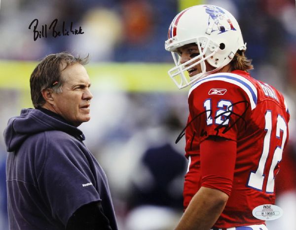 Tom Brady & Bill Belichick Signed 8" x 10" Color Photo 