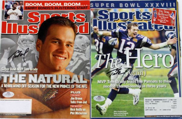 Tom Brady: Lot of Two (2) Signed Sports Illustrateds