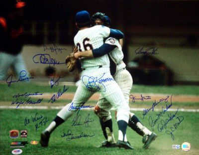 1969 NY Mets (World Champs) Team Signed 16x20 Color Photo w/Ryan, Seaver, etc. (19 Sigs)(PSA/DNA)