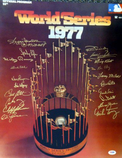 1977 NY Yankees (World Champs) Signed 16x20 Color Photo w/Jackson, Guidrey Etc. (20 Sigs)(PSA/DNA)