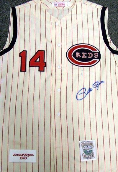 Pete Rose Signed Mitchell & Ness 1963 Reds Rookie Year Style Jersey Vest (PSA/DNA)