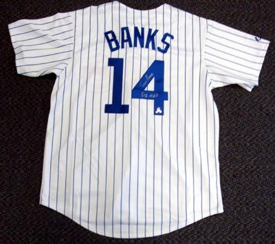 Ernie Banks Signed Chicago Cubs Jersey with "512 HRs" Inscription (PSA/DNA)