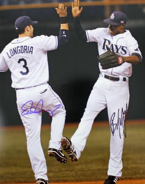 Tampa Bay Rays: Evan Longoria & BJ Upton Signed 11" x 14" Color Photo