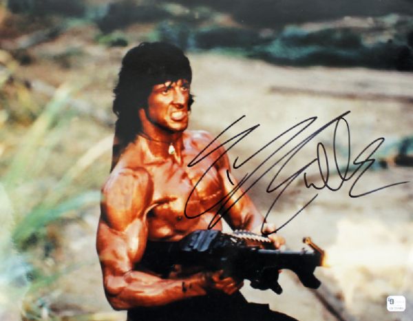 Sylvester Stallone Signed "Rambo" 11" x 14" Color Photo