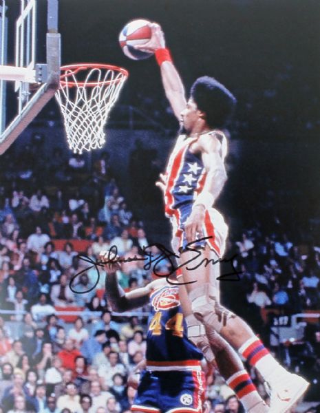 Julius Erving Signed 11" x 14" Color Photo with "Dr. J" Inscription