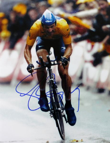 Lance Armstrong Signed 11" x 14 Color Photo