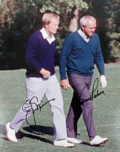 Jack Nicklaus & Arnold Palmer Signed 11" x 14" Color Photo