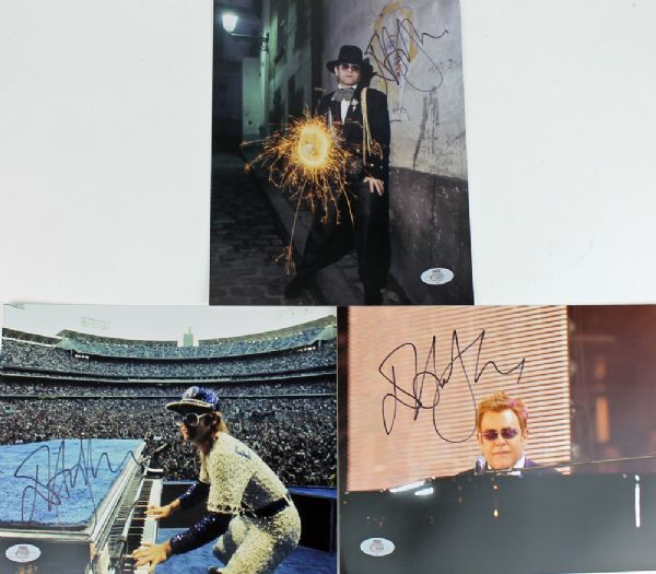 Elton John: Lot of Three (3) Signed 8" x 10" Color Photos