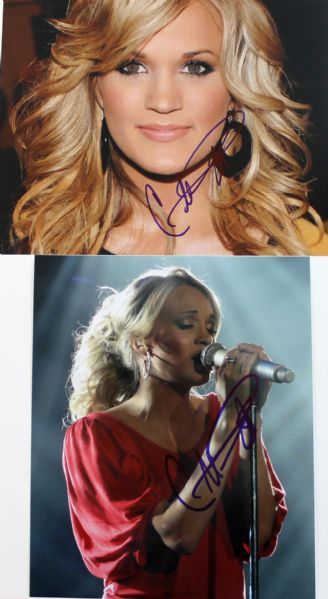 Carrie Underwood: Lot of Two (2) Signed 8" x 10" Color Photos