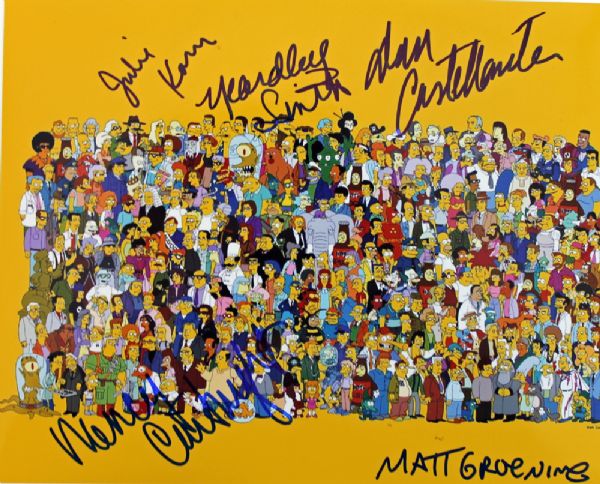 "The Simpsons" Cast Signed 8" x 10" Color Photo with Matt Groening