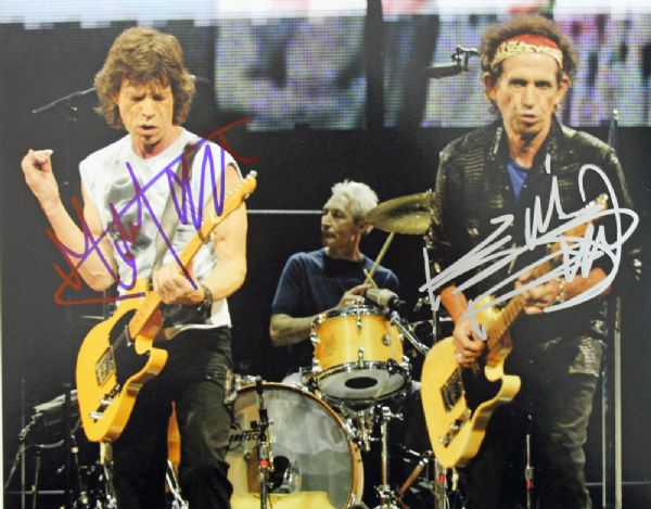 The Rolling Stones: Mick Jagger & Keith Richards Signed 8" x 10" Color Photo