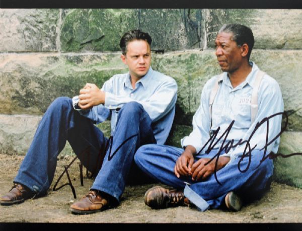 Shawshank Redemption: Morgan Freeman & Tom Robbins Signed 8" x 10" Color Photo