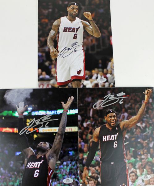 LeBron James: Lot of Three (3) Signed 8" x 10" Color Photos