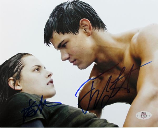 "Twilight": Kristen Stewart & Taylor Lautner Signed 8" x 10" Color Photo