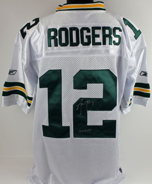 Aaron Rodgers Signed Packers Pro Model Jersey w/"XLV MVP" Inscription