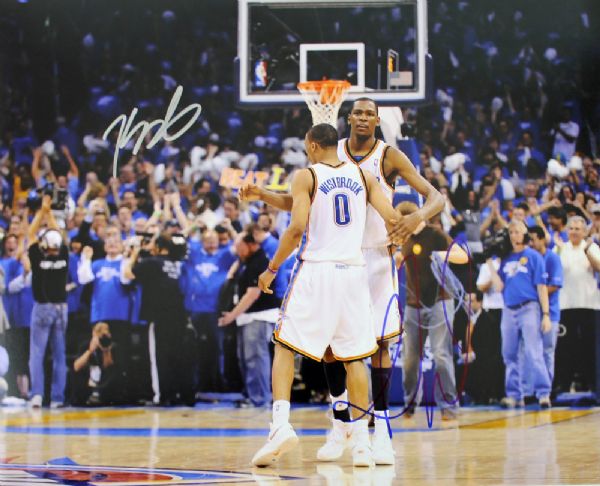 Kevin Durant & Brian Westbrook Signed 11" x 14" Color Photo