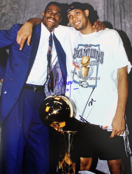 David Robinson & Tim Duncan Signed 11" x 14" Color Photo