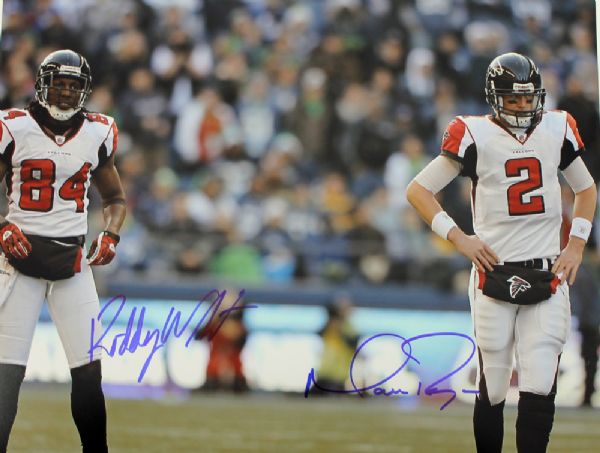 Matt Ryan & Roddy White Signed 11" x 14" Color Photo