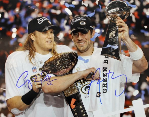 Aaron Rodgers & Clay Matthews Signed 11" x 14" Color Photo