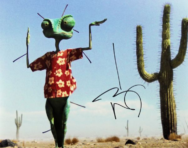 Johnny Depp Signed 8" x 10" Color Photo from "Rango"