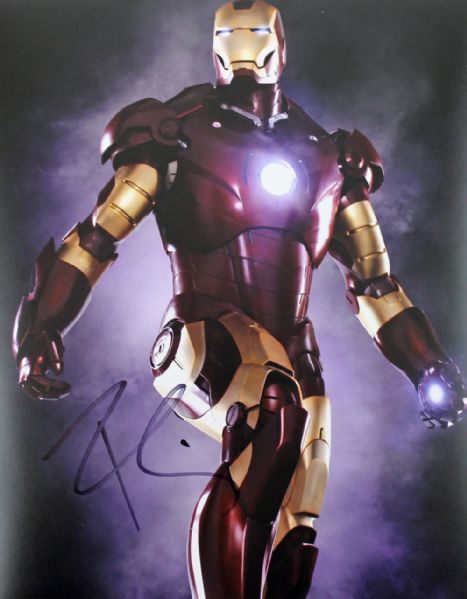 Robert Downey Jr. Signed 8" x 10" Color Photo as "Iron Man"