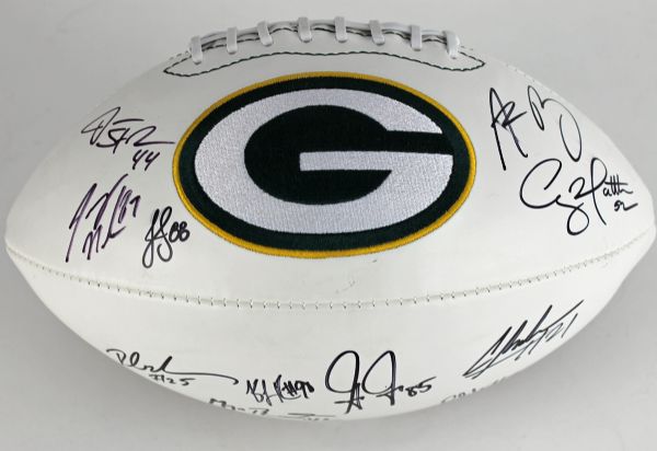 Packers Current Stars Signed Football with Rodgers, Matthews, etc. (12 Sigs)