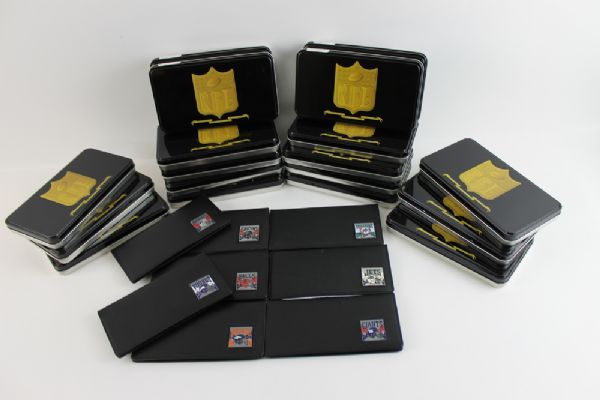 NFL: HUGE Lot of Brand New NFL Team Logo Leather Wallets and Leather Check Book Covers in Original Packaging!